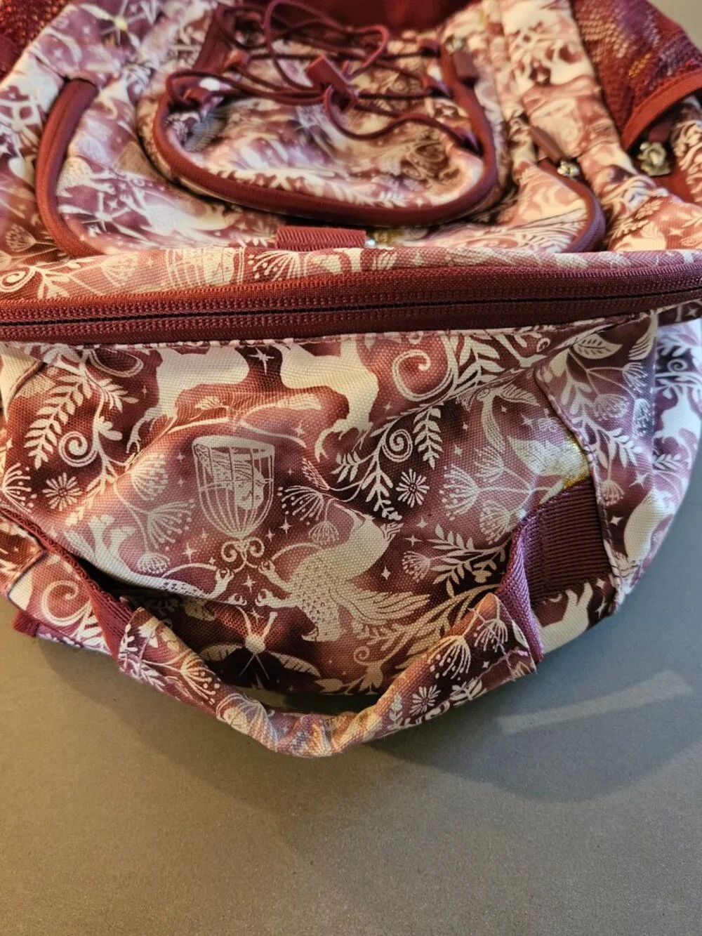 Pottery Barn Teen Harry Potter Burgundy Backpack Hedwig Hippogriffs Patronuses